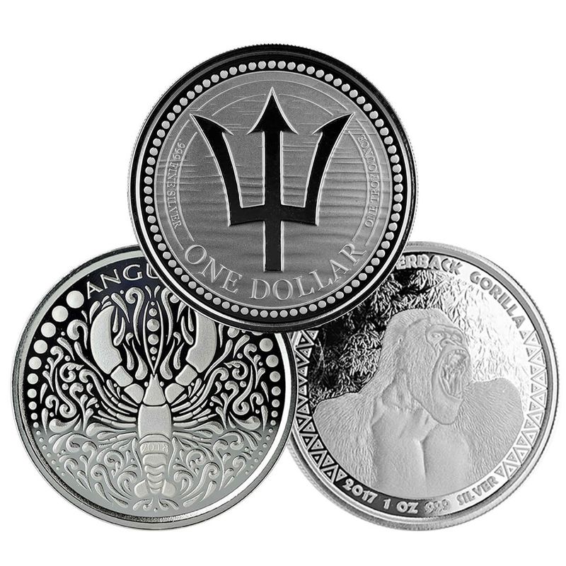 Random Scottsdale Mint 1 Troy Oz 999 Fine Silver Coin Random Year Random Series Random Country 03