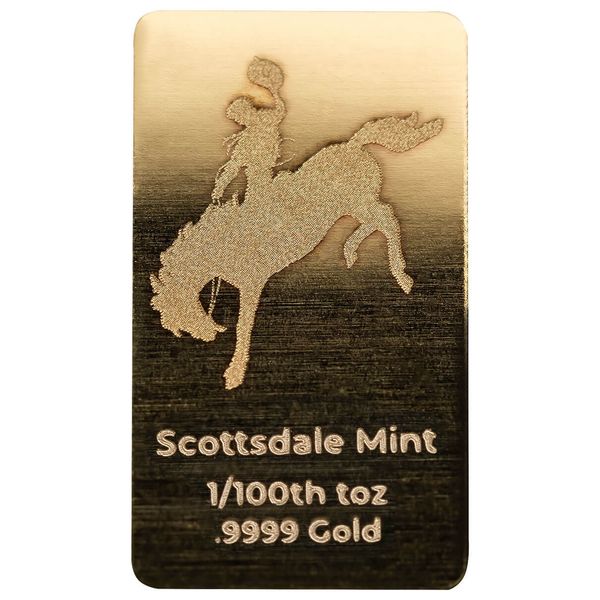 Scottsdale Mint Cowboy 100th Troy oz 9999 Fine Gold Bar 01
