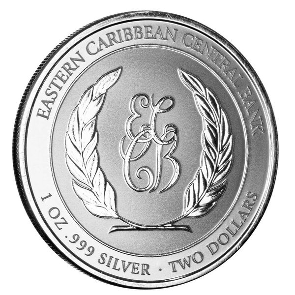 2023 Ec8 St Lucia Coat Of Arms 1 Troy Ounce 999 Fine Silver Proof Like Coin 07