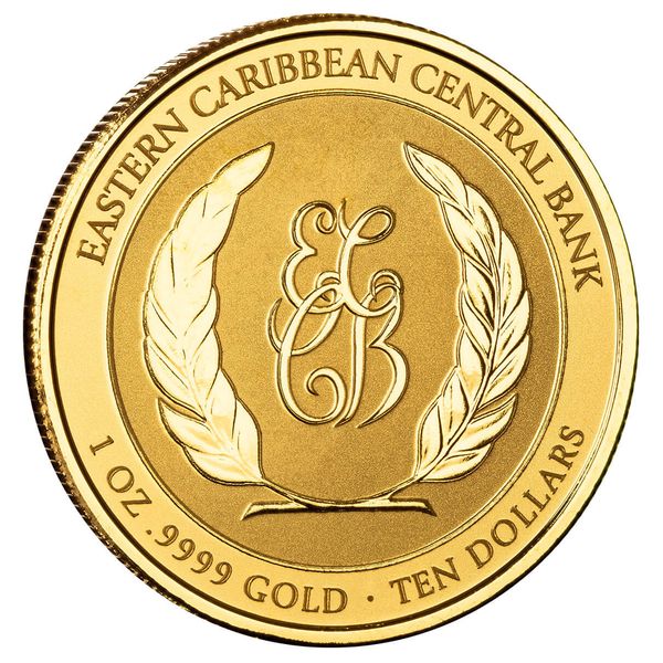 2023 Ec8 St Lucia Coat Of Arms 1 Troy Ounce 9999 Fine Gold Bu Coin 03