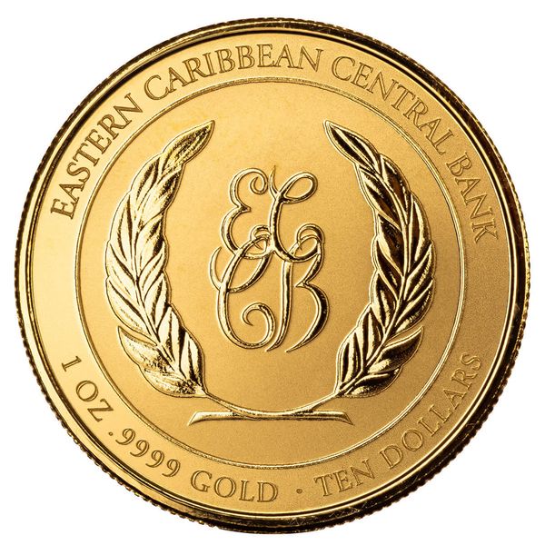 2023 Ec8 St Lucia Coat Of Arms 1 Troy Ounce 9999 Fine Gold Bu Coin 04