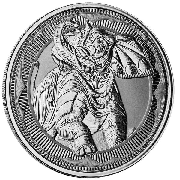 2023 Gibraltar War Elephant 1 Troy Oz 999 Fine Silver Coin Scottsdale Mint 04