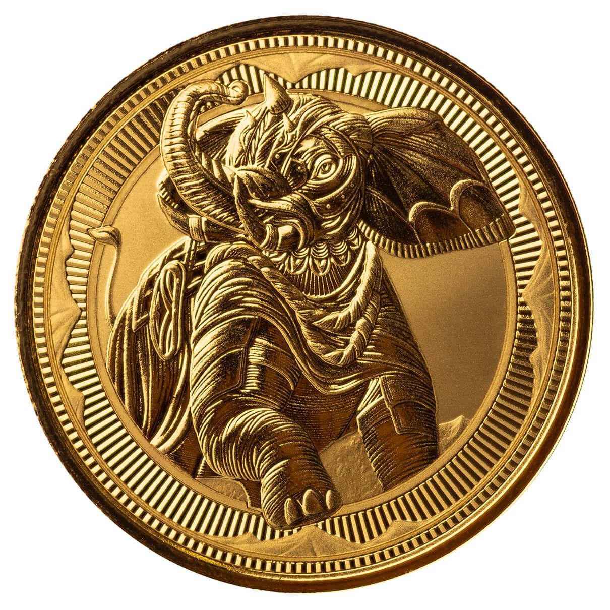 2023 Gibraltar War Elephant 1 Troy Oz 9999 Fine Gold Coin Scottsdale Mint 05