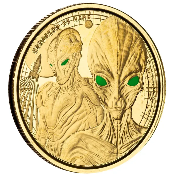 2023 Scottsdale Mint Ghana Alien Invasion Is Here 1 Troy Ounce 9999 Fine Gold Proof Color Coin 03
