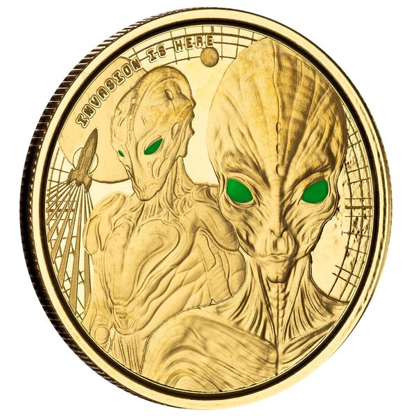 2023 Scottsdale Mint Ghana Alien Invasion Is Here 1 Troy Ounce 9999 Fine Gold Proof Color Coin 03
