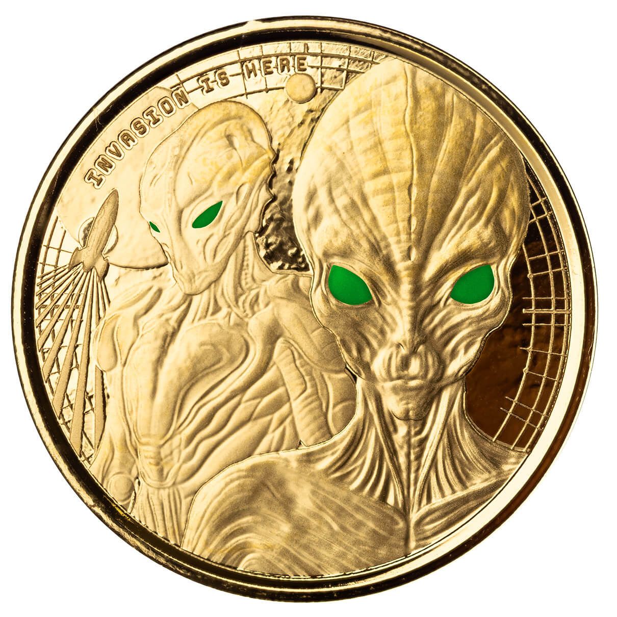 2023 Scottsdale Mint Ghana Alien Invasion Is Here 1 Troy Ounce 9999 Fine Gold Proof Color Coin 04