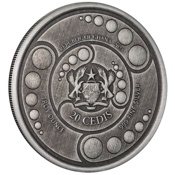 2023 Scottsdale Mint Ghana Alien Invasion Is Here One Troy Ounce 999 Fine Silver Antique Coin 01