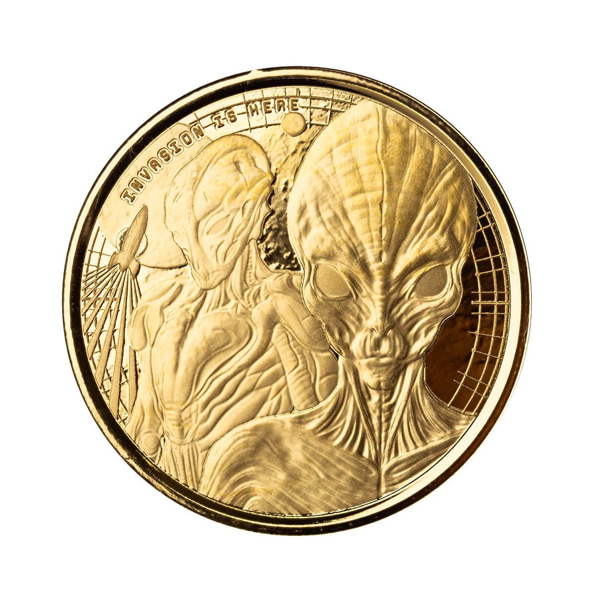2023 Scottsdale Mint Ghana Alien Invasion Is Here Tenth Troy Ounce 9999 Fine Gold Proof Like Coin 04