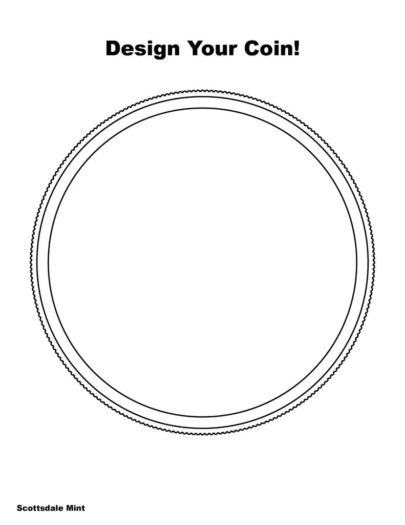 2024 Scottsdale Mint Kids Coin Design Coloring Pages for Precious Metals Gold Silver Blank 01