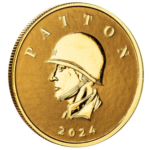 2024 Scottsdale Mint Liberia Commander Series George Patton 1 Troy Ounce 9999 Fine Gold Coin 08
