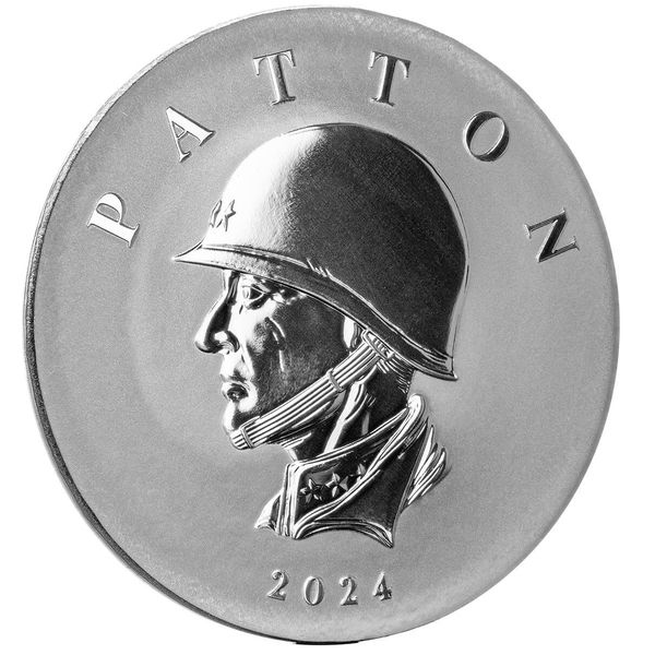 2024 Scottsdale Mint Liberia Commander Series George Patton 5 Troy Ounce 9999 Fine Silver Proof Like Coin 08