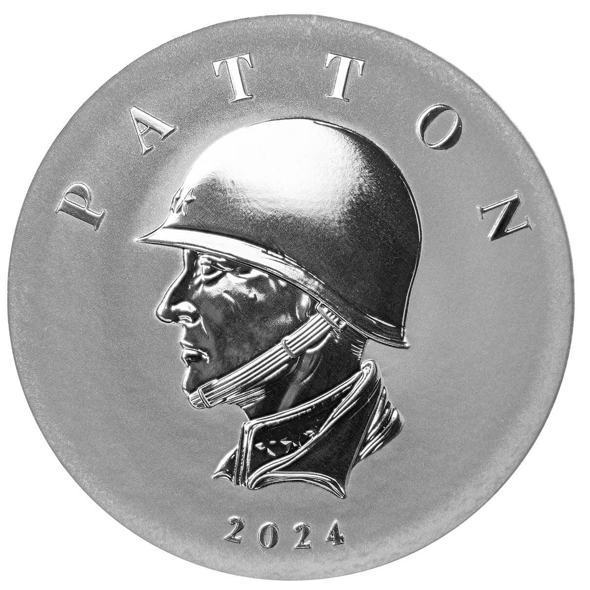 2024 Scottsdale Mint Liberia Commander Series George Patton 5 Troy Ounce 9999 Fine Silver Proof Like Coin 10
