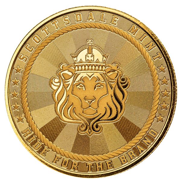 Scottsdale Mint Cowboy With Buffalo Privy 1 Troy Oz 9999 Fine Gold Round 2