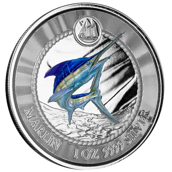 2023 Scottsdale Mint Cayman Islands Blue Marlin One Troy Ounce 9999 Fine Silver Color Proof Coin 03
