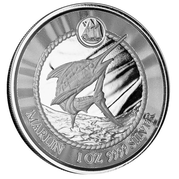 2023 Scottsdale Mint Cayman Islands Blue Marlin One Troy Ounce 9999 Fine Silver Proof Like Coin 04