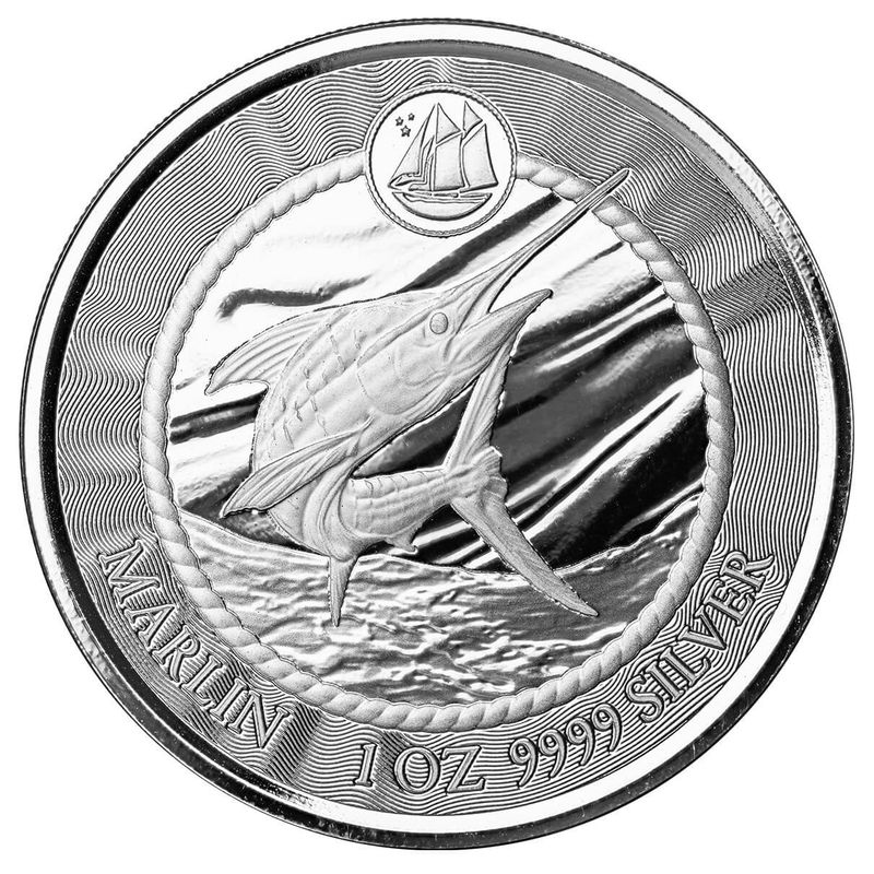 2023 Scottsdale Mint Cayman Islands Blue Marlin One Troy Ounce 9999 Fine Silver Proof Like Coin 05