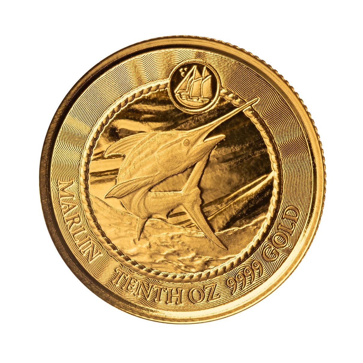 2023 Scottsdale Mint Cayman Islands Blue Marlin Tenth Troy Ounce 9999 Fine Gold Coin 02