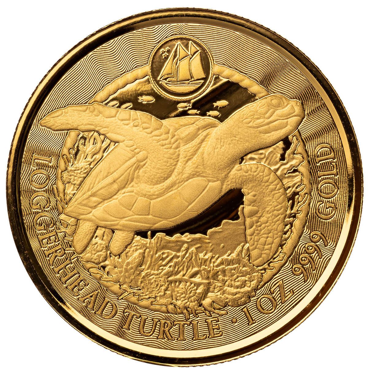 2023 Scottsdale Mint Cayman Islands Loggerhead Turtle 1 Troy Ounce 9999 Fine Gold Coin 03