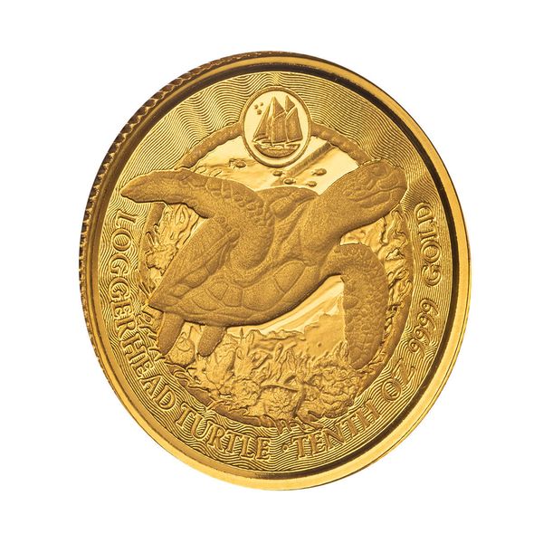 2023 Scottsdale Mint Cayman Islands Loggerhead Turtle Tenth Troy Ounce 9999 Fine Gold Coin 01