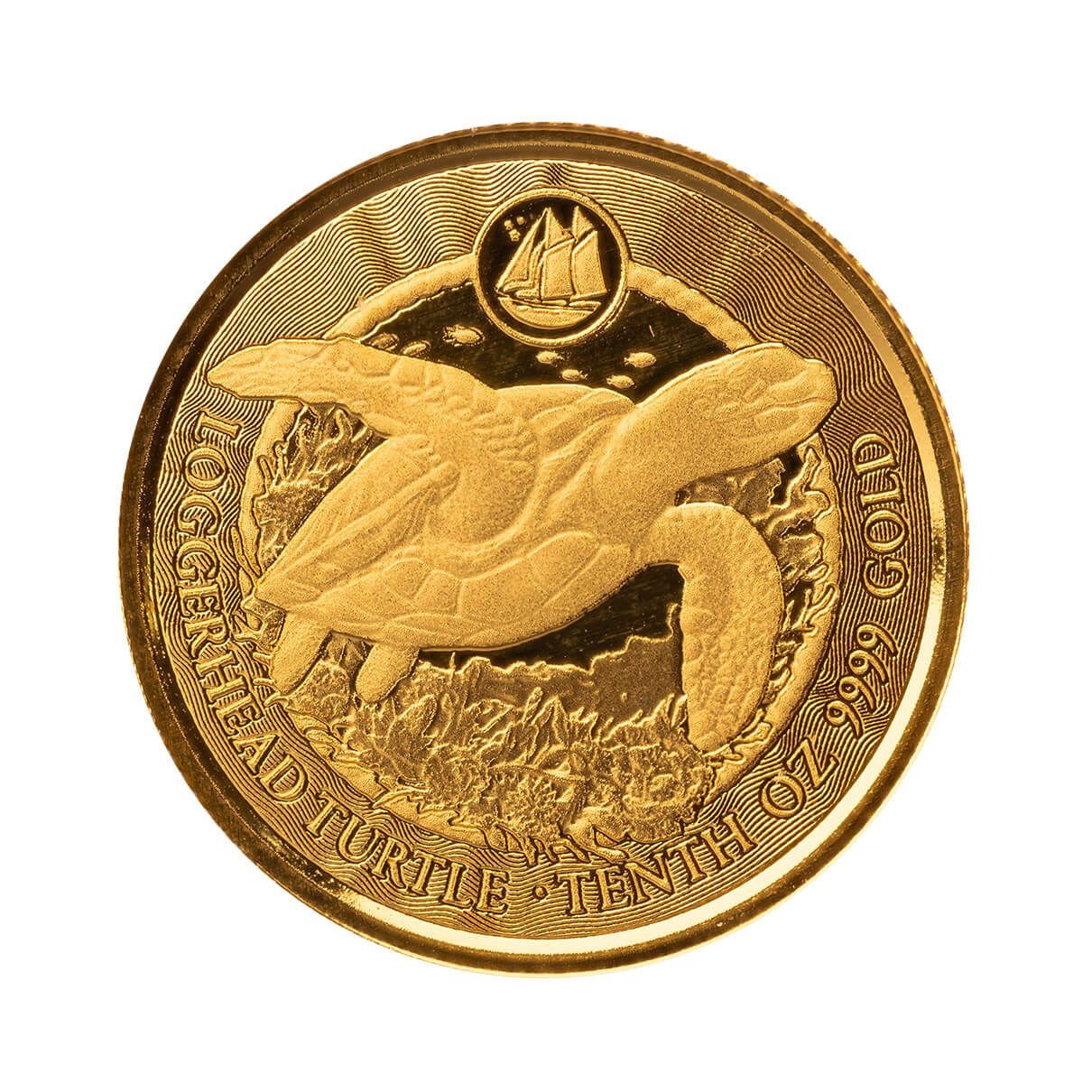 2023 Scottsdale Mint Cayman Islands Loggerhead Turtle Tenth Troy Ounce 9999 Fine Gold Coin 02