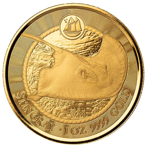 2023 Scottsdale Mint Cayman Islands Stingray One Troy Ounce 9999 Fine Gold Coin 02