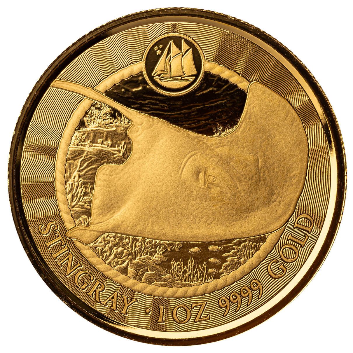 2023 Scottsdale Mint Cayman Islands Stingray One Troy Ounce 9999 Fine Gold Coin 03