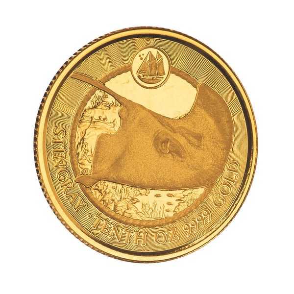 2023 Scottsdale Mint Cayman Islands Stingray Tenth Troy Ounce 9999 Fine Gold Coin 02