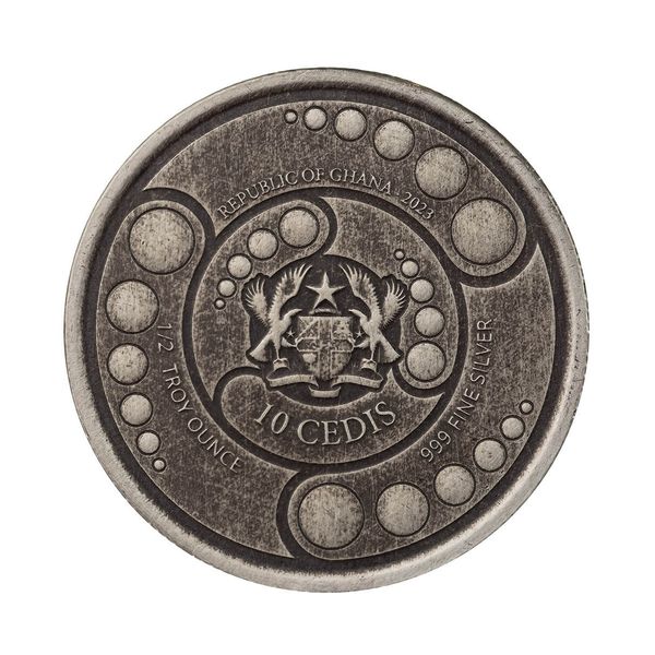 2023 Scottsdale Mint Ghana Alien Invasion Is Here Half Troy Ounce 999 Fine Silver Antique Finish Coin 02