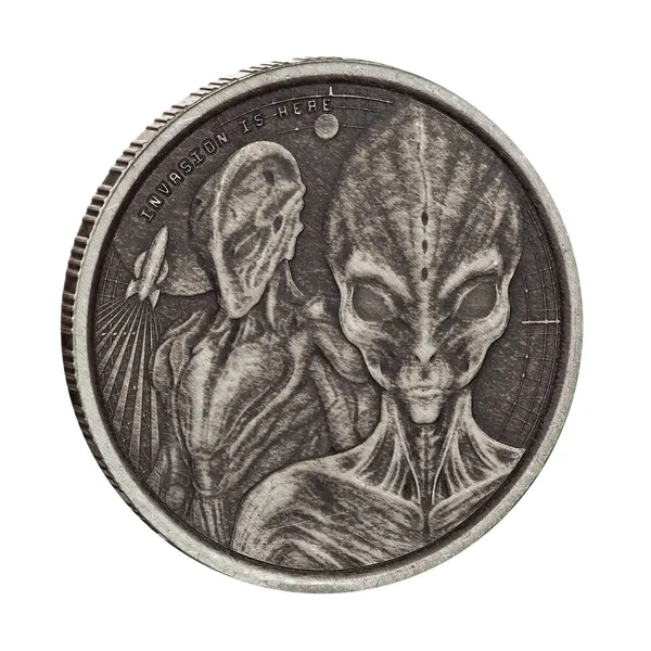 2023 Scottsdale Mint Ghana Alien Invasion Is Here Half Troy Ounce 999 Fine Silver Antique Finish Coin 03