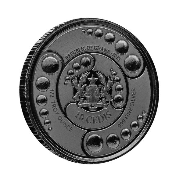 2023 Scottsdale Mint Ghana Alien Invasion Is Here One Half Troy Ounce 999 Fine Silver Proof Color With Rhodium Plating Coin 01