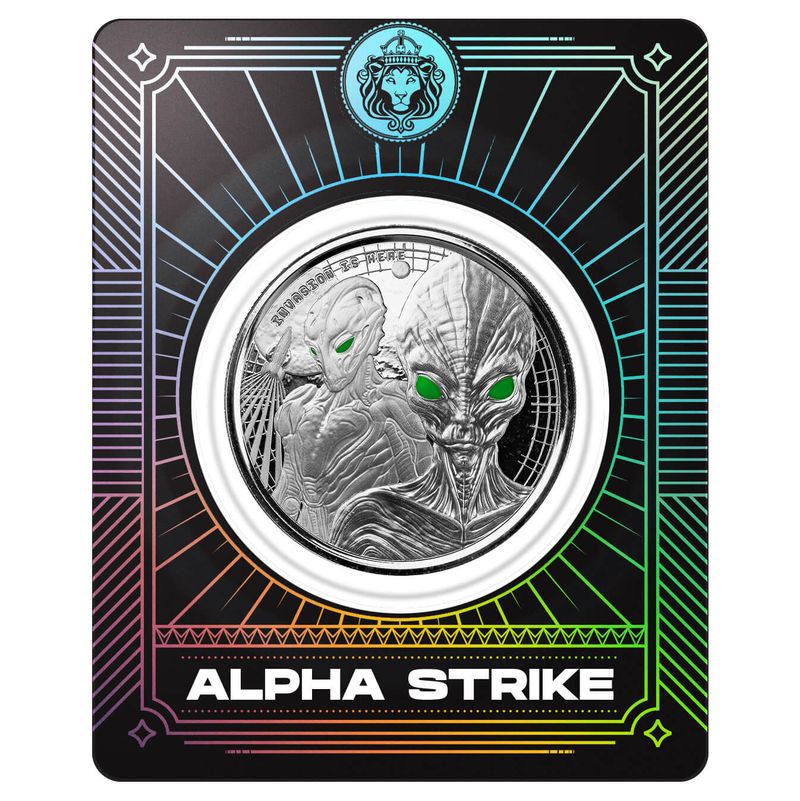 2023 Scottsdale Mint Ghana Alien Invasion is Here One Troy Ounce 999 Fine Silver Proof Color Coin 09