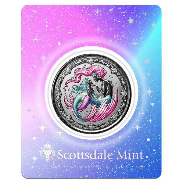 2023 Samoa Mermaid Mother & Daughter 1 Oz Silver Color Coin