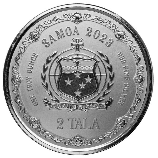 2023 Scottsdale Mint Samoa Mermaid & Daughter 1 Troy Ounce 999 Fine Silver Proof Like Coin 2