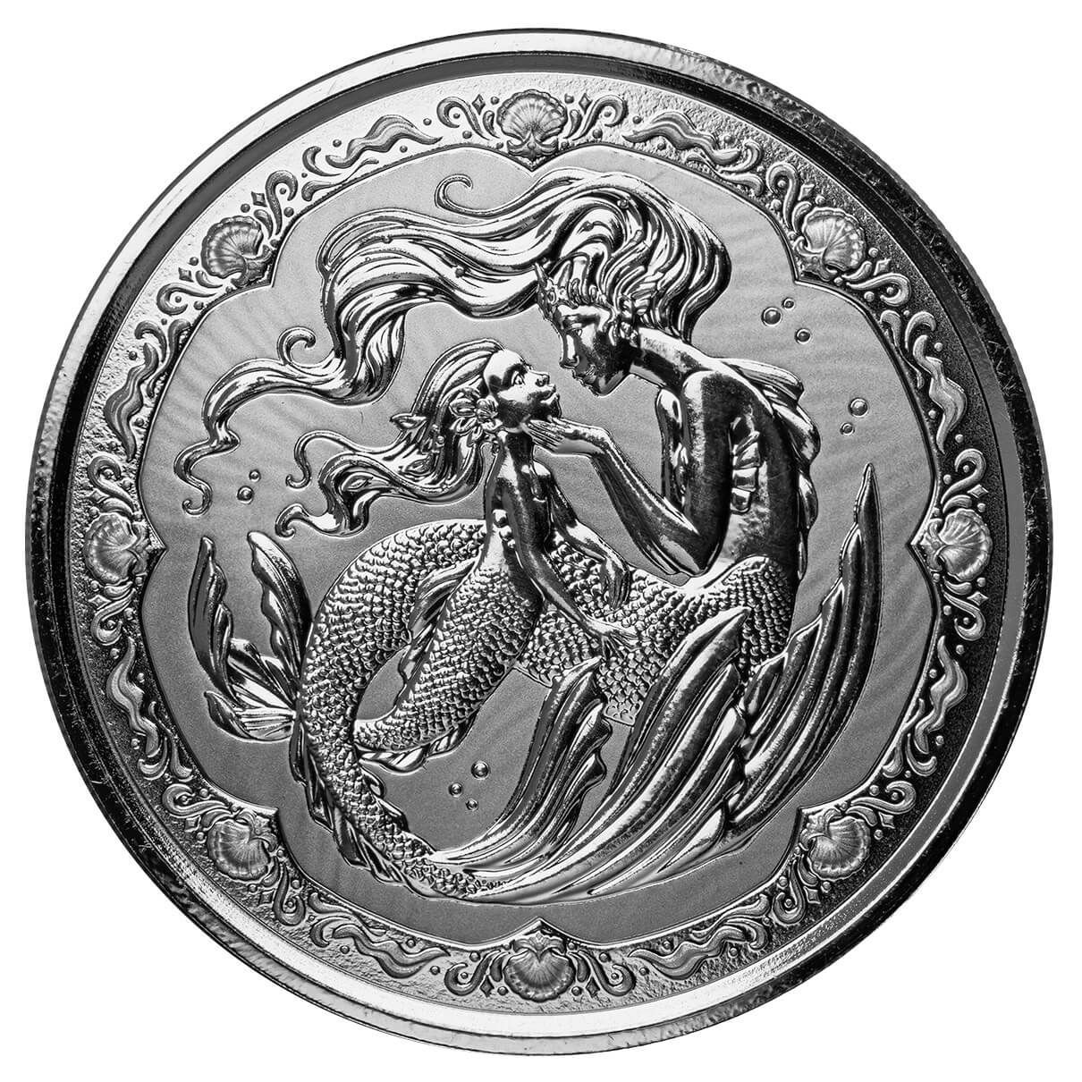2023 Scottsdale Mint Samoa Mermaid & Daughter 1 Troy Ounce 999 Fine Silver Proof Like Coin 4