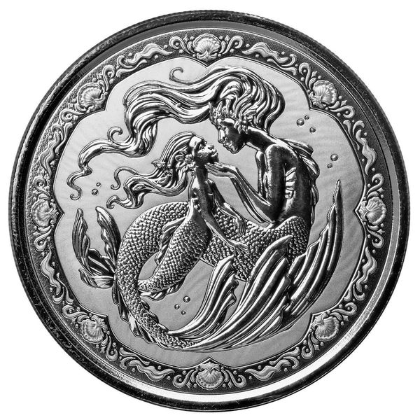 2023 Scottsdale Mint Samoa Mermaid & Daughter 1 Troy Ounce 999 Fine Silver Proof Like Coin 5