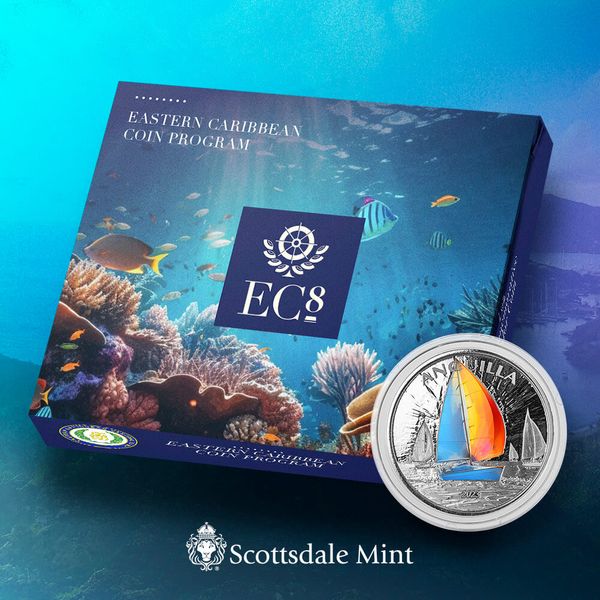 2023 Ec8 Anguilla Regatta 1 Troy Ounce 999 Fine Silver Color Proof Coin 01