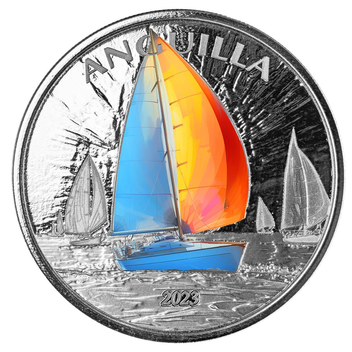 2023 Ec8 Anguilla Regatta 1 Troy Ounce 999 Fine Silver Color Proof Coin 08