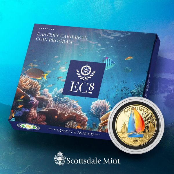 2023 Ec8 Anguilla Regatta 1 Troy Ounce 9999 Fine Gold Color Proof Coin 01