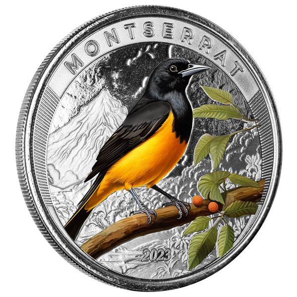 2023 Ec8 Montserrat Oriole Bird 1 Troy Ounce 999 Fine Silver Color Proof Coin 07