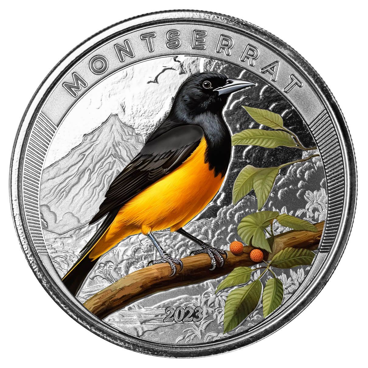 2023 Ec8 Montserrat Oriole Bird 1 Troy Ounce 999 Fine Silver Color Proof Coin 08