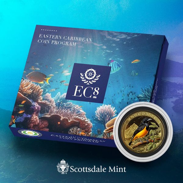 2023 Ec8 Montserrat Oriole Bird 1 Troy Ounce 9999 Fine Gold Color Proof Coin 01