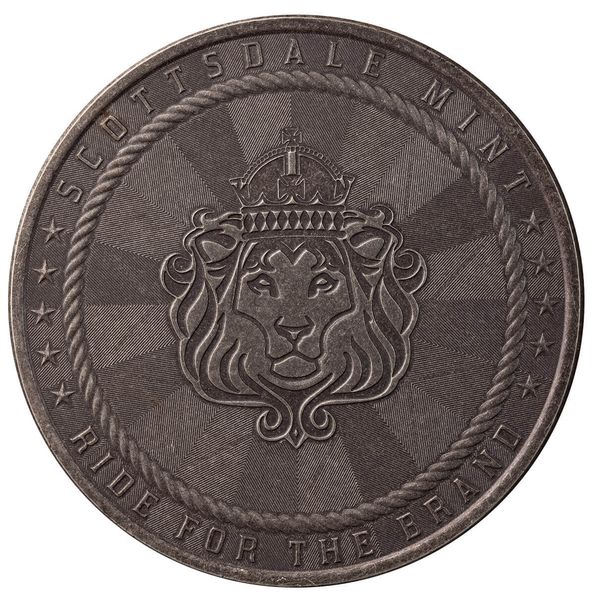 2024 Scottsdale Mint Cowboy Round With Buffalo Privy 1 Troy Ounce 9999 Fine Silver Antique Round 02