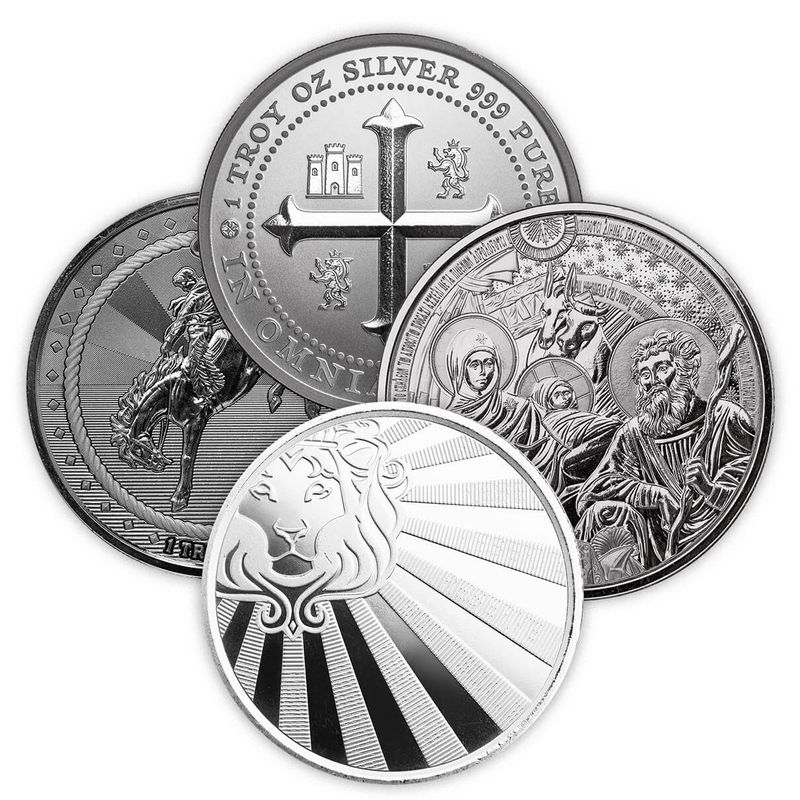 Random Secondary Scottsdale Mint 1 Troy Oz Silver Round (circulated)