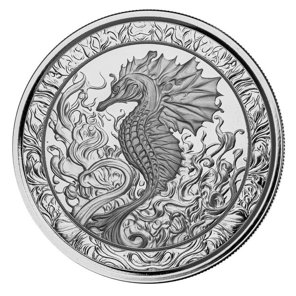 2023 Scottsdale Mint Seahorse 1 Troy Ounce 999 Fine Silver Proof Like Coin 05