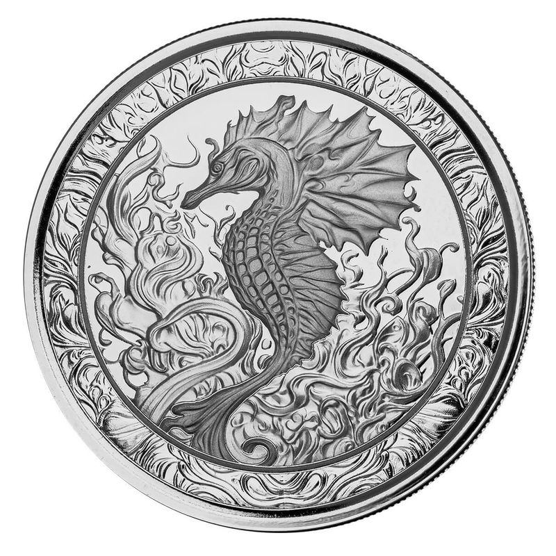 2023 Scottsdale Mint Seahorse 1 Troy Ounce 999 Fine Silver Proof Like Coin 05