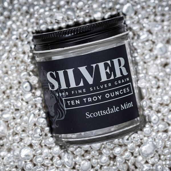 2024 Scottsdale Mint Pure Casting Silver 10 Troy Ounces 9999 Fine Silver Grain Shot 01