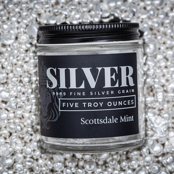 2024 Scottsdale Mint Pure Casting Silver 5 Troy Ounces 9999 Fine Silver Grain Shot 02