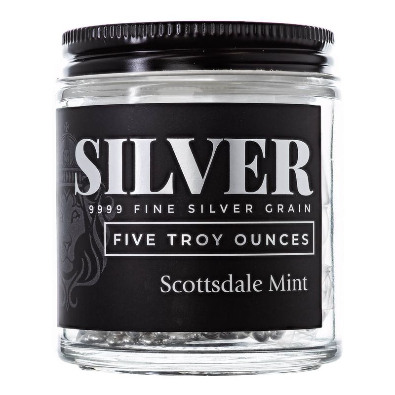 2024 Scottsdale Mint Pure Casting Silver 5 Troy Ounces 9999 Fine Silver Grain Shot 07