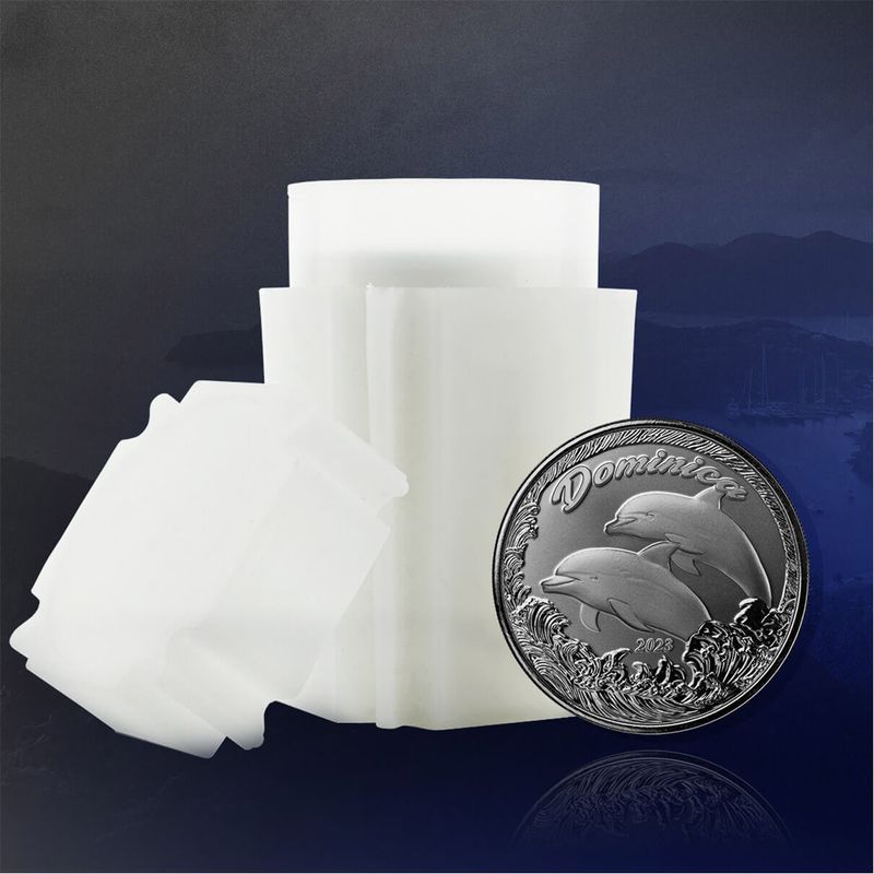 2023 Ec8 Scottsdale Mint Dominica Dolphins 1 Troy Ounce 999 Fine Silver Proof Like Coin 04