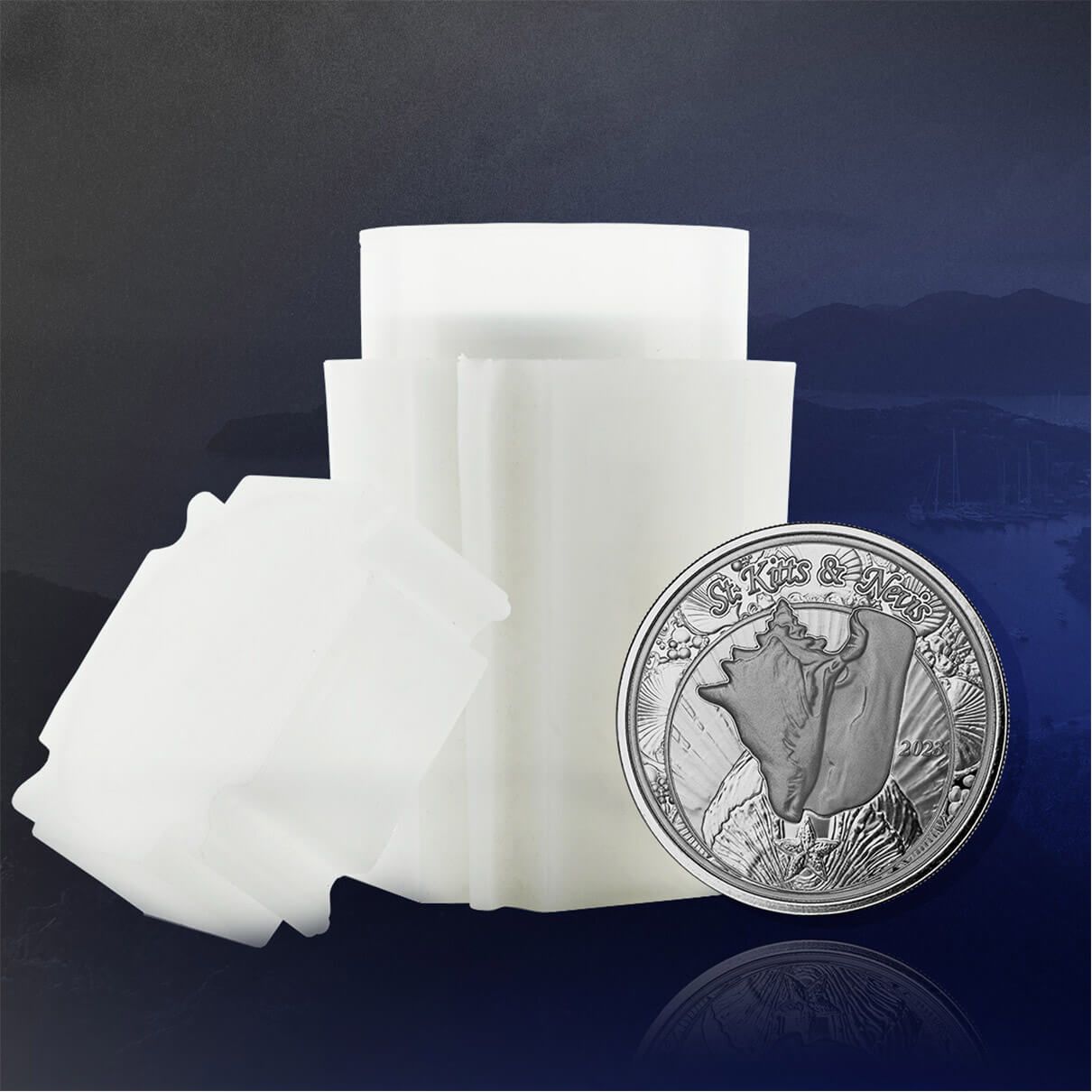 2023 Ec8 Scottsdale Mint St Kitts And Nevis Conch Shell 1 Troy Ounce 999 Fine Silver Proof Like Coin 06